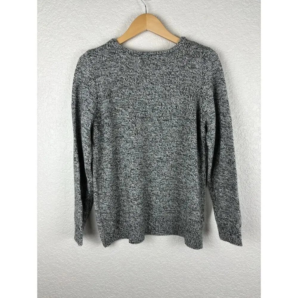Croft‎ & Barrow Scottie Dog Sweater Gray Womens Large Preppy Granny Grandmacore